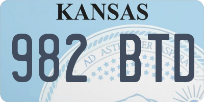 KS license plate 982BTD