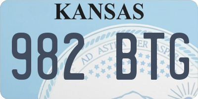 KS license plate 982BTG