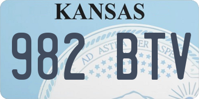 KS license plate 982BTV