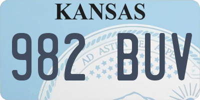 KS license plate 982BUV
