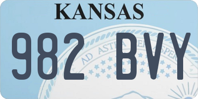 KS license plate 982BVY