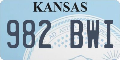 KS license plate 982BWI