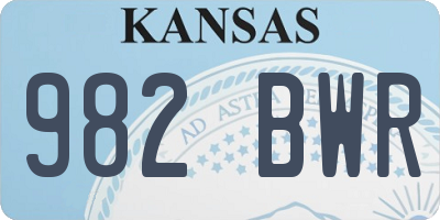KS license plate 982BWR