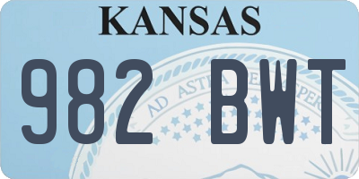 KS license plate 982BWT