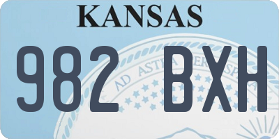 KS license plate 982BXH