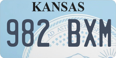 KS license plate 982BXM