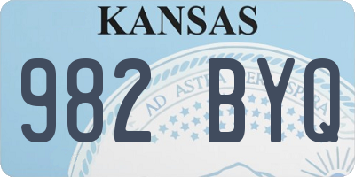 KS license plate 982BYQ