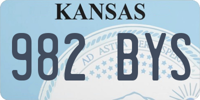 KS license plate 982BYS