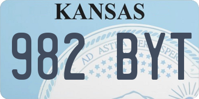 KS license plate 982BYT