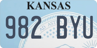 KS license plate 982BYU