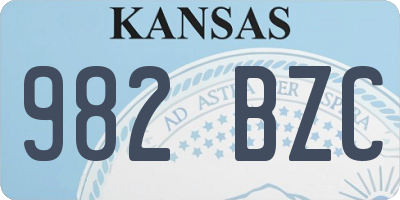 KS license plate 982BZC