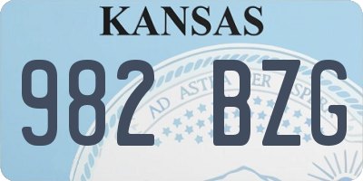 KS license plate 982BZG