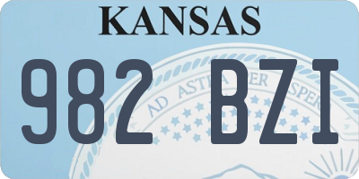 KS license plate 982BZI