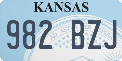 KS license plate 982BZJ