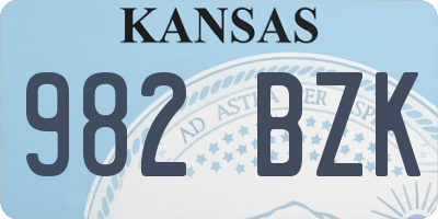 KS license plate 982BZK