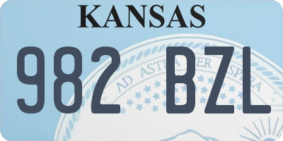 KS license plate 982BZL