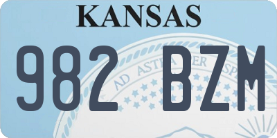 KS license plate 982BZM