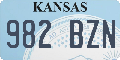 KS license plate 982BZN