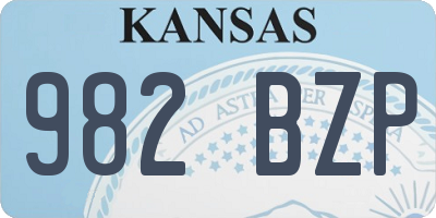 KS license plate 982BZP