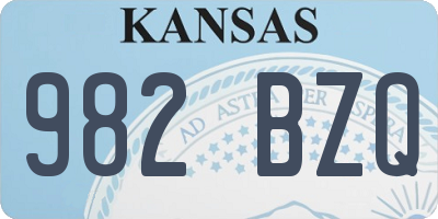 KS license plate 982BZQ