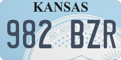 KS license plate 982BZR