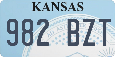 KS license plate 982BZT
