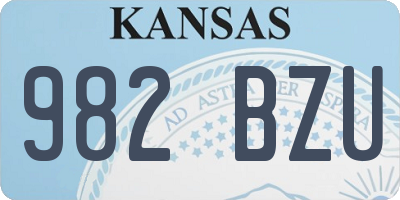 KS license plate 982BZU