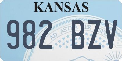 KS license plate 982BZV