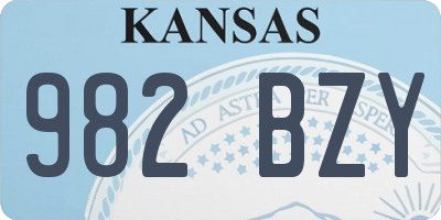KS license plate 982BZY