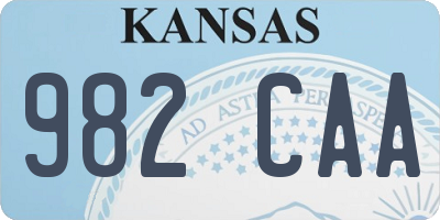 KS license plate 982CAA