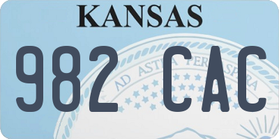 KS license plate 982CAC