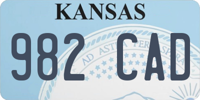 KS license plate 982CAD