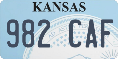 KS license plate 982CAF