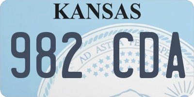 KS license plate 982CDA