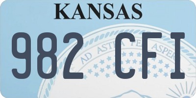 KS license plate 982CFI