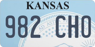 KS license plate 982CHO