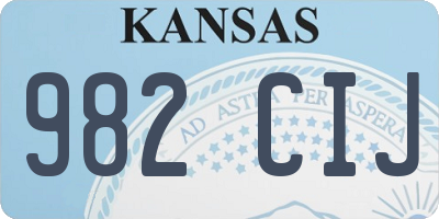KS license plate 982CIJ