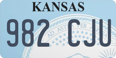 KS license plate 982CJU