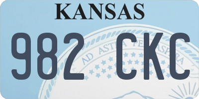 KS license plate 982CKC