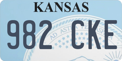 KS license plate 982CKE