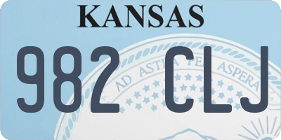 KS license plate 982CLJ