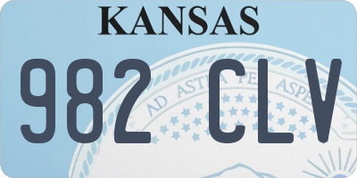 KS license plate 982CLV