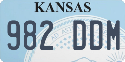 KS license plate 982DDM