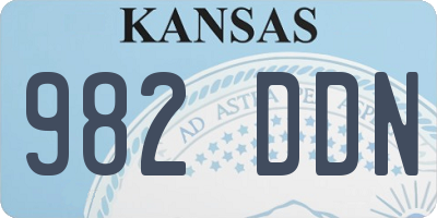 KS license plate 982DDN