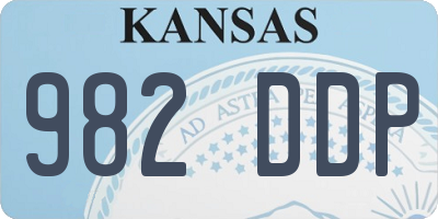 KS license plate 982DDP