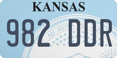 KS license plate 982DDR