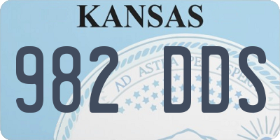 KS license plate 982DDS