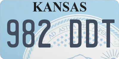 KS license plate 982DDT