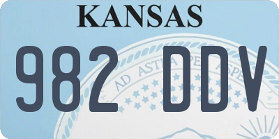 KS license plate 982DDV