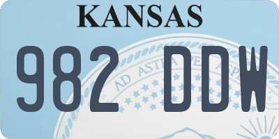 KS license plate 982DDW